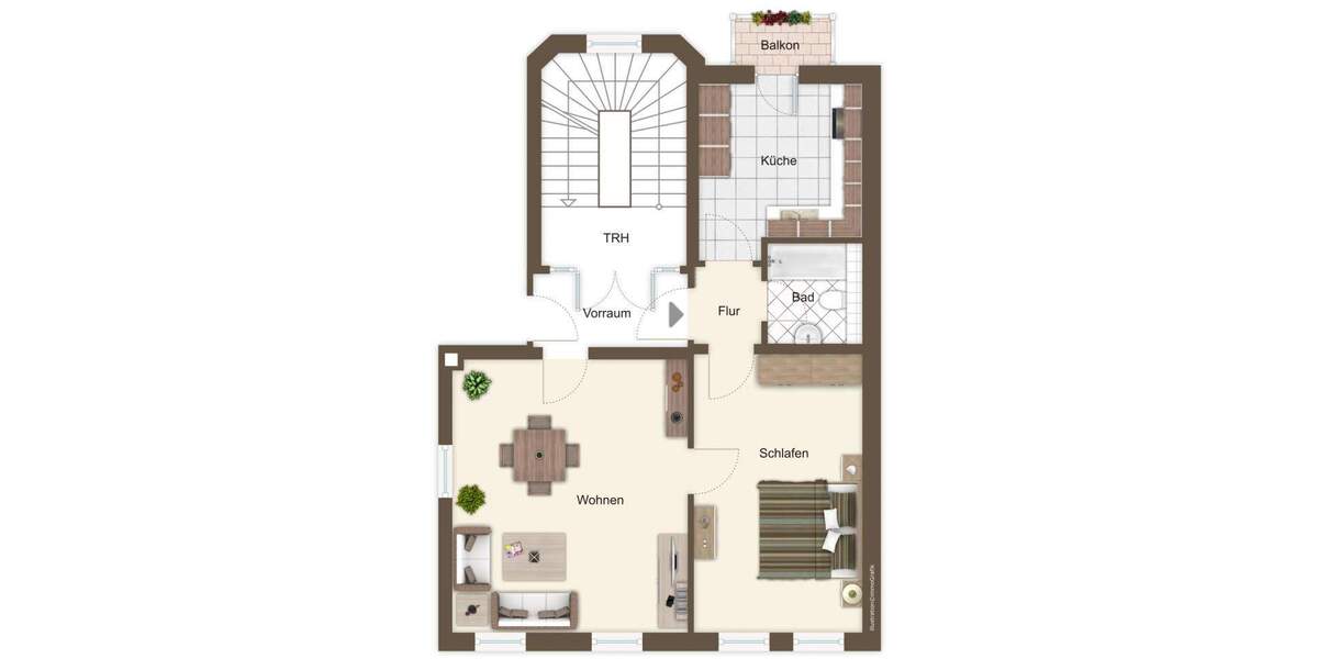 Etagenwohnung Fürth Innenstadt - 2 Zimmer, 64 m&sup2;, 620&euro; | Angebot:25071339