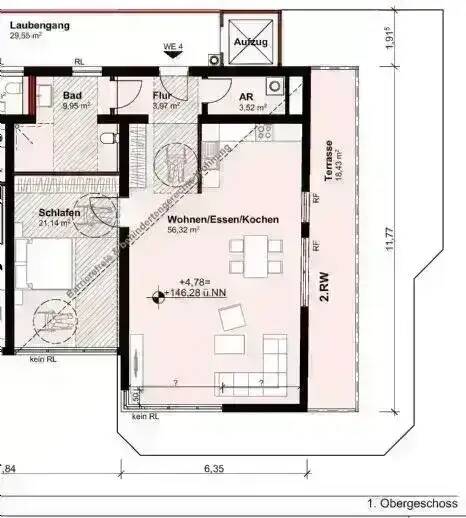 Etagenwohnung Trier Innenstadt - 2 Zimmer, 97 m&sup2;, 1.330&euro; | Angebot:26188095