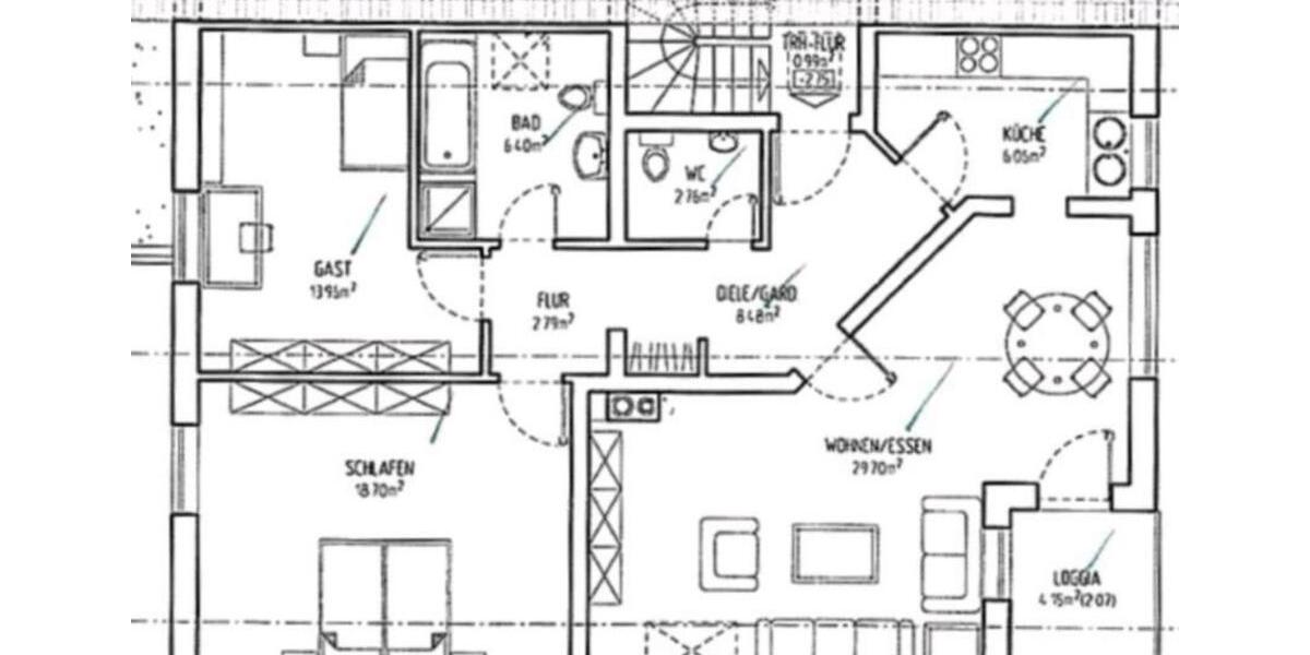 Dachgeschoßwohnung Albisheim (Pfrimm) - 3 Zimmer, 92 m&sup2;, 1.300&euro; | Angebot:25982058