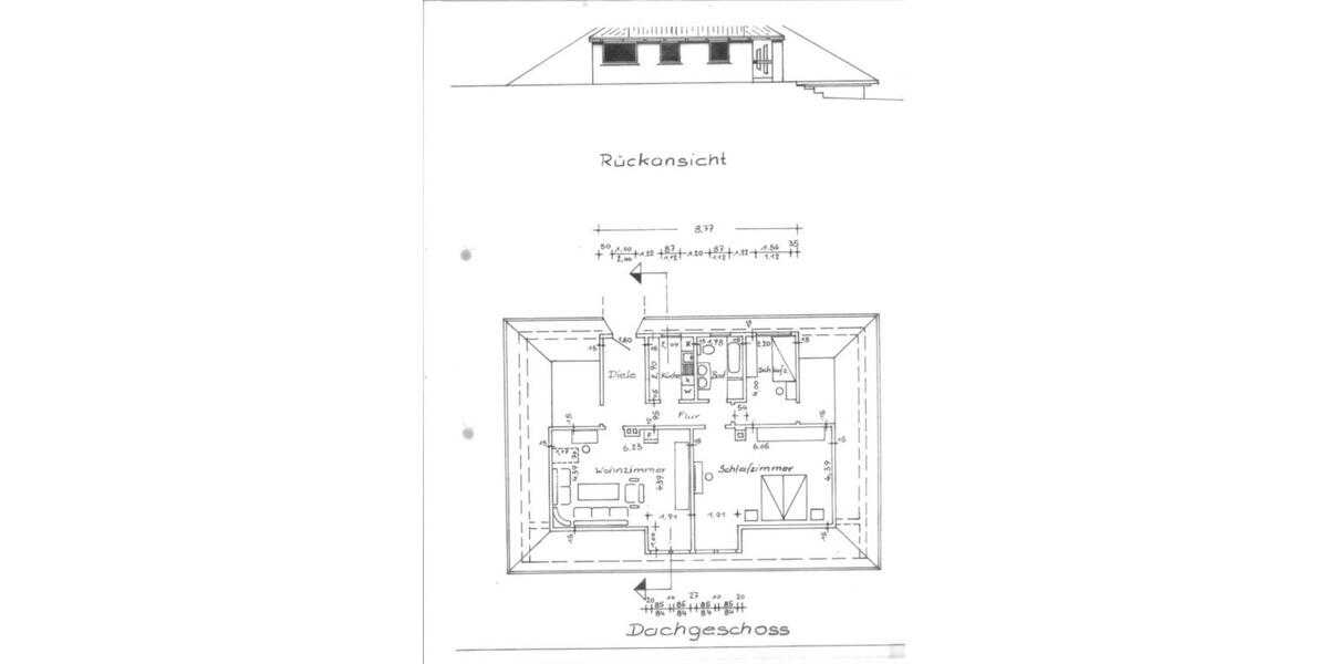 Dachgeschoßwohnung Lohmar - 2 Zimmer, 69 m&sup2;, 600&euro; | Angebot:24868554
