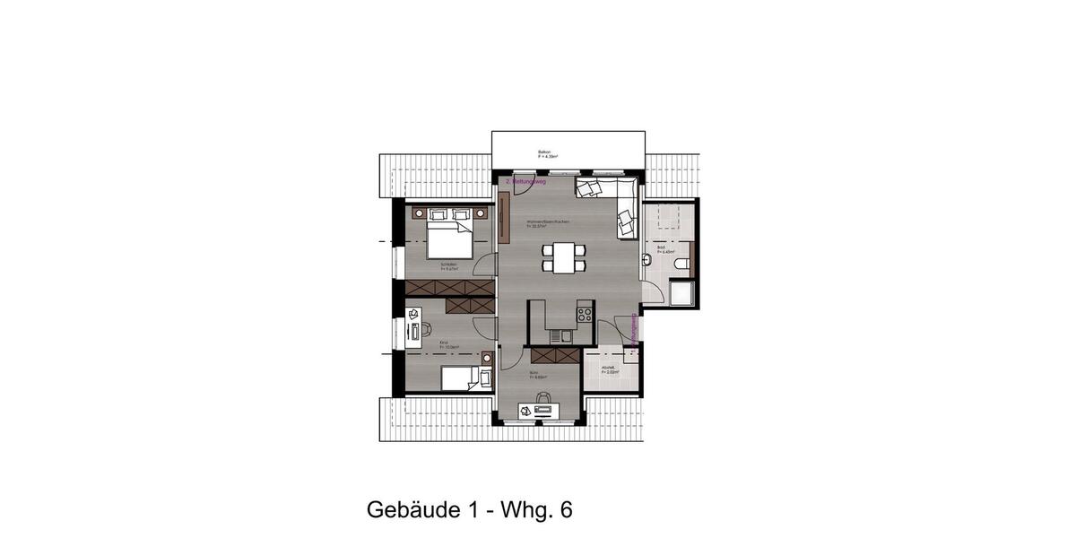 Dachgeschoßwohnung Oeversee - 4 Zimmer, 81 m&sup2;, 1.125&euro; | Angebot:25792853