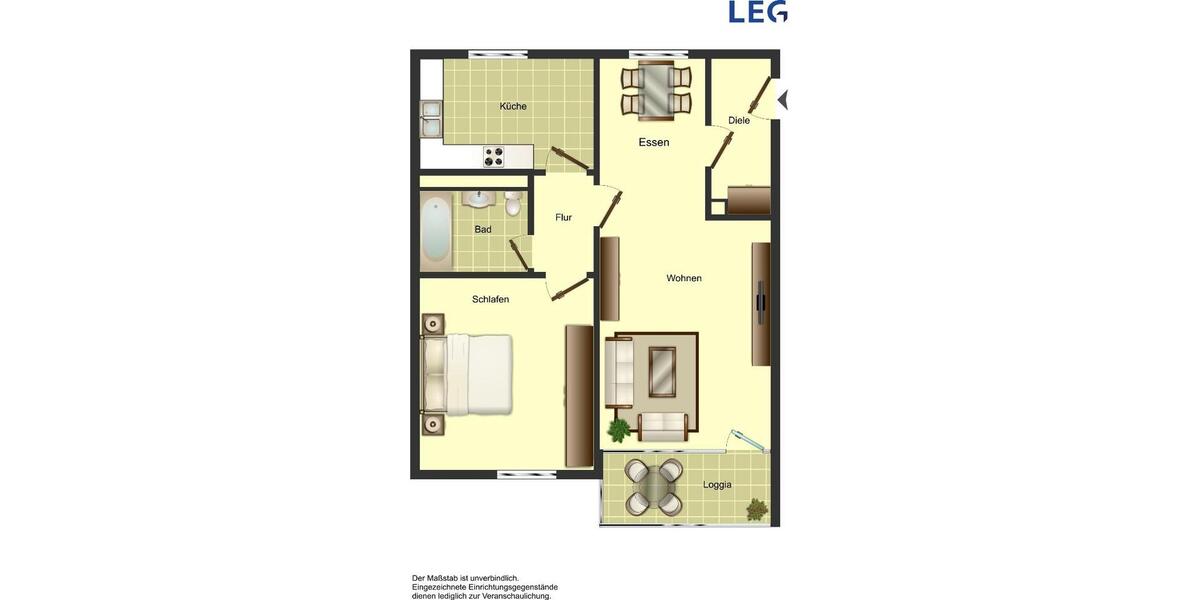 Etagenwohnung Monheim am Rhein - 2 Zimmer, 59 m&sup2;, 649&euro; | Angebot:26641583