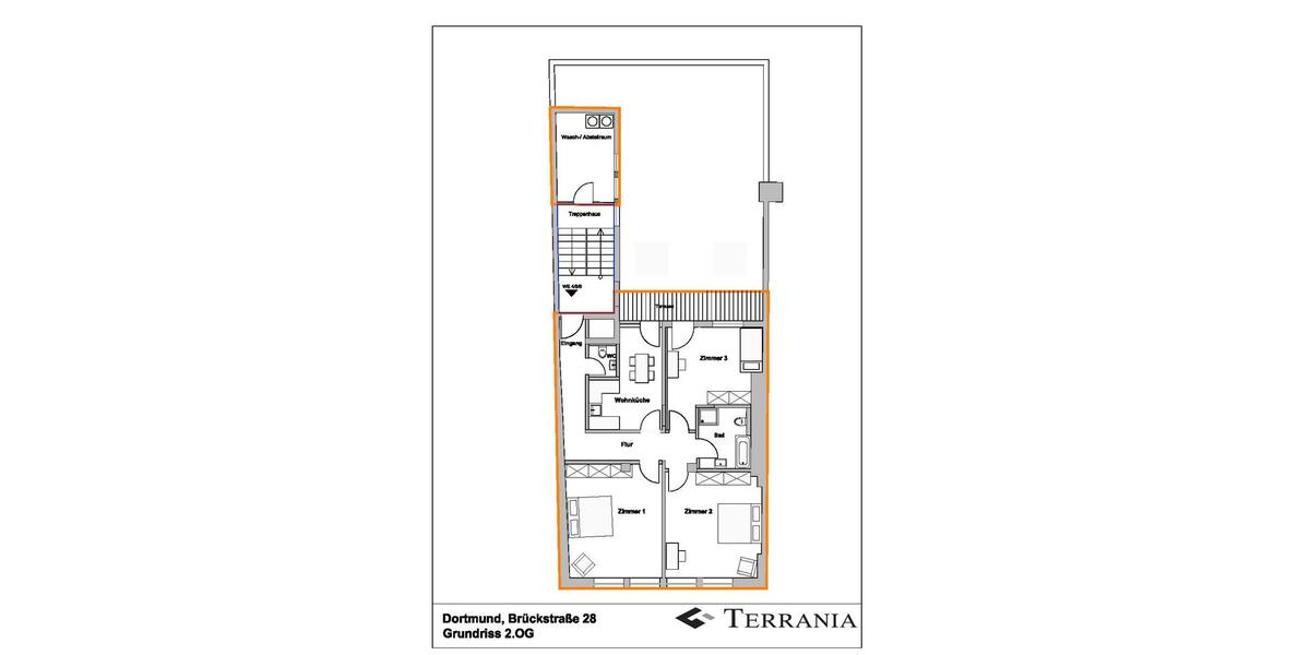 Etagenwohnung Dortmund - 3 Zimmer, 109 m&sup2;, 1.280&euro; | Angebot:19088258