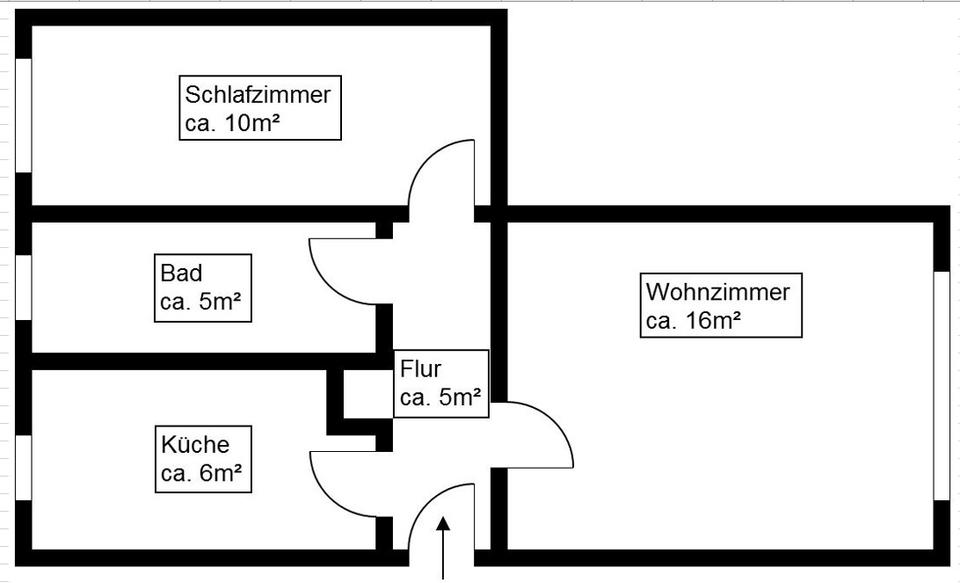 Etagenwohnung Weißwasser (Oberlausitz) - 2 Zimmer, 41 m&sup2;, 247&euro; | Angebot:26543962