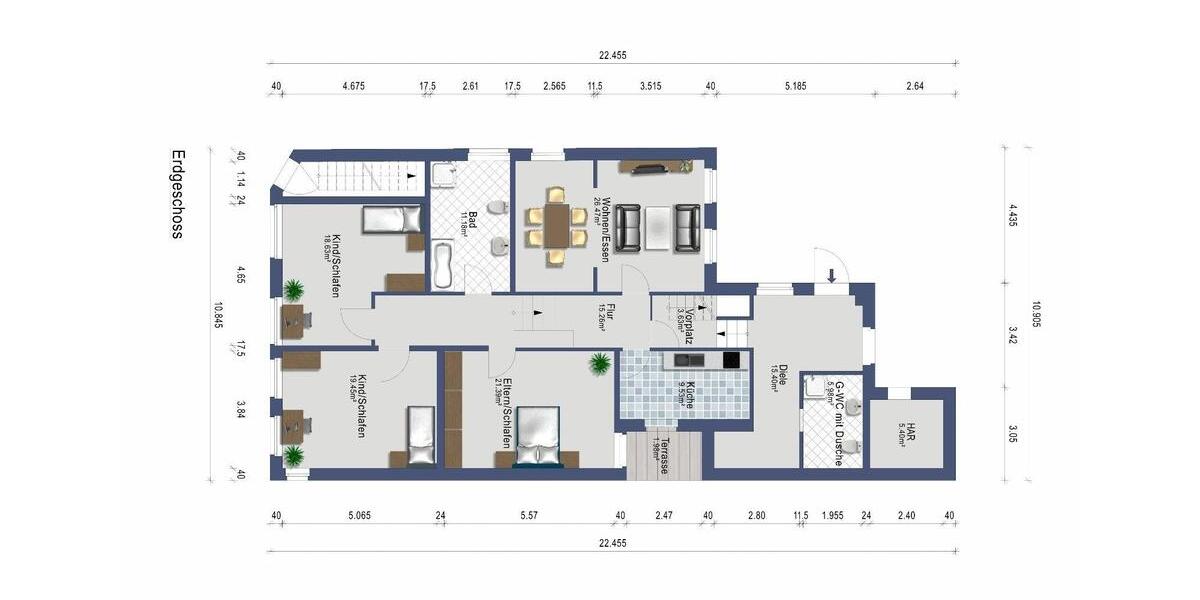 Erdgeschoßwohnung Horstmar - 4 Zimmer, 149 m&sup2;, 890&euro; | Angebot:25158317