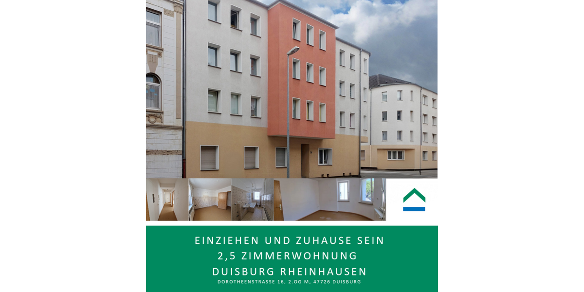 Etagenwohnung Duisburg Atrop - 2.5 Zimmer, 64 m&sup2;, 402&euro; | Angebot:27043135
