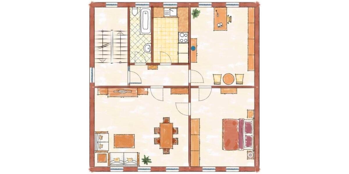 Etagenwohnung Jüterbog - 3 Zimmer, 90 m&sup2;, 1.170&euro; | Angebot:26383146