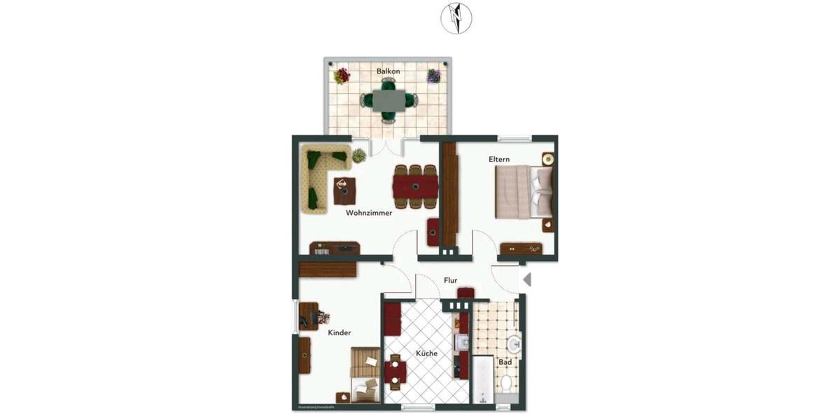 Hochparterre Obernkirchen - 3 Zimmer, 79 m&sup2;, 760&euro; | Angebot:26612163