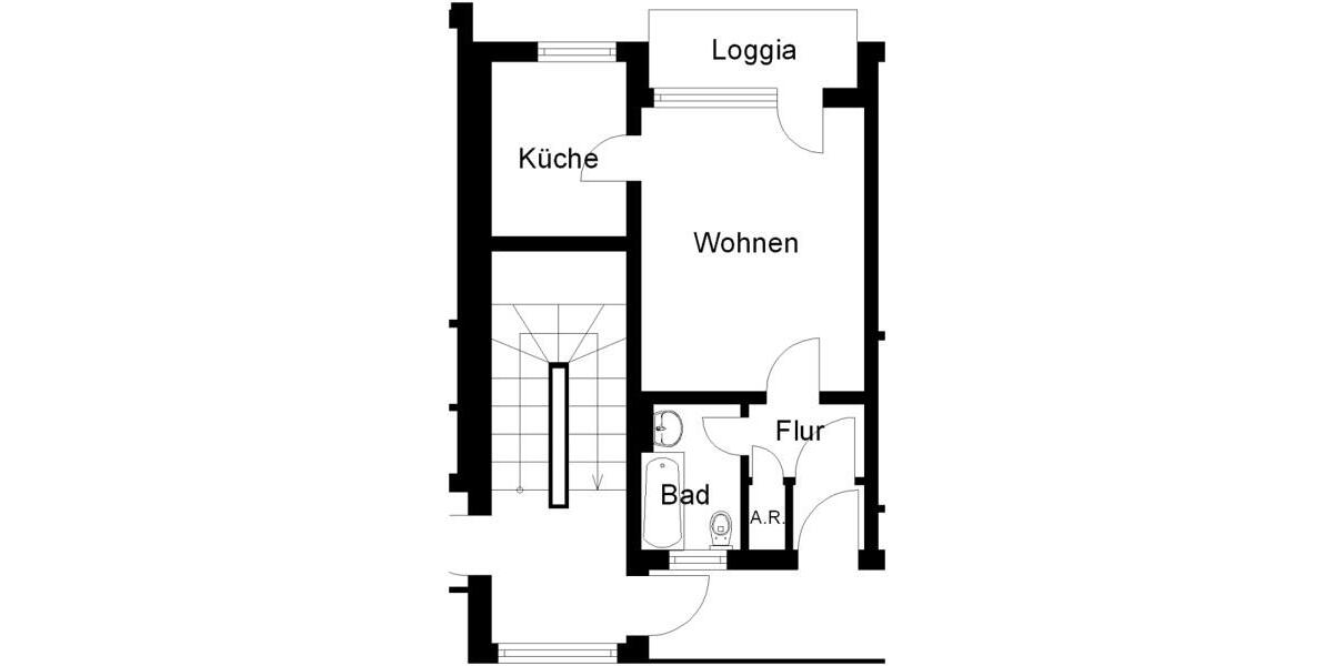 Etagenwohnung Hannover Herrenhausen-Stöcken - 1 Zimmer, 33 m&sup2;, 363&euro; | Angebot:26694717