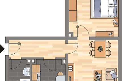 Wohnung Herne Wanne - 2 Zimmer, 45 m&sup2;, 379&euro; | Angebot:27067092