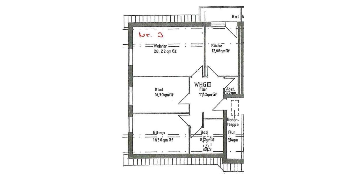 Dachgeschoßwohnung Westerstede - 3 Zimmer, 82 m&sup2;, 650&euro; | Angebot:24259133