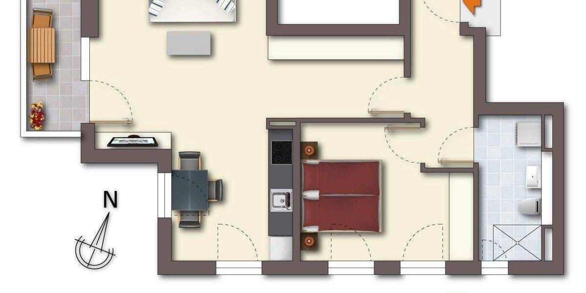 Etagenwohnung München / Moosach Moosach - 2 Zimmer, 61 m&sup2;, 1.650&euro; | Angebot:24768309