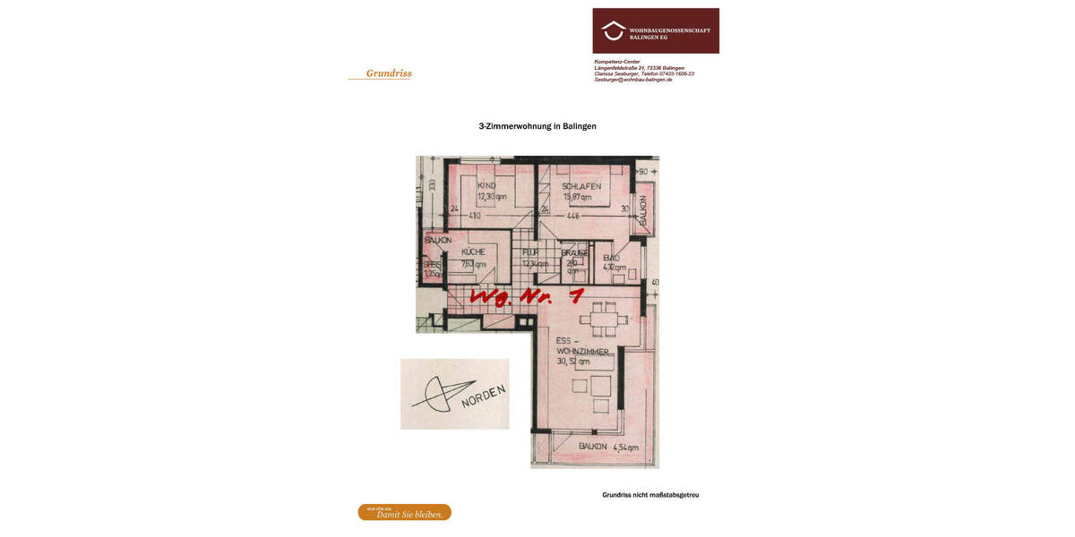 Etagenwohnung Balingen - 3 Zimmer, 89 m&sup2;, 940&euro; | Angebot:26417857