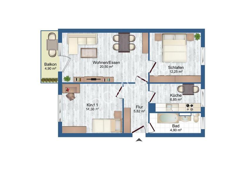 NEU - frisch renovierte 3 Zimmer mit Balkon und Einbauküche!