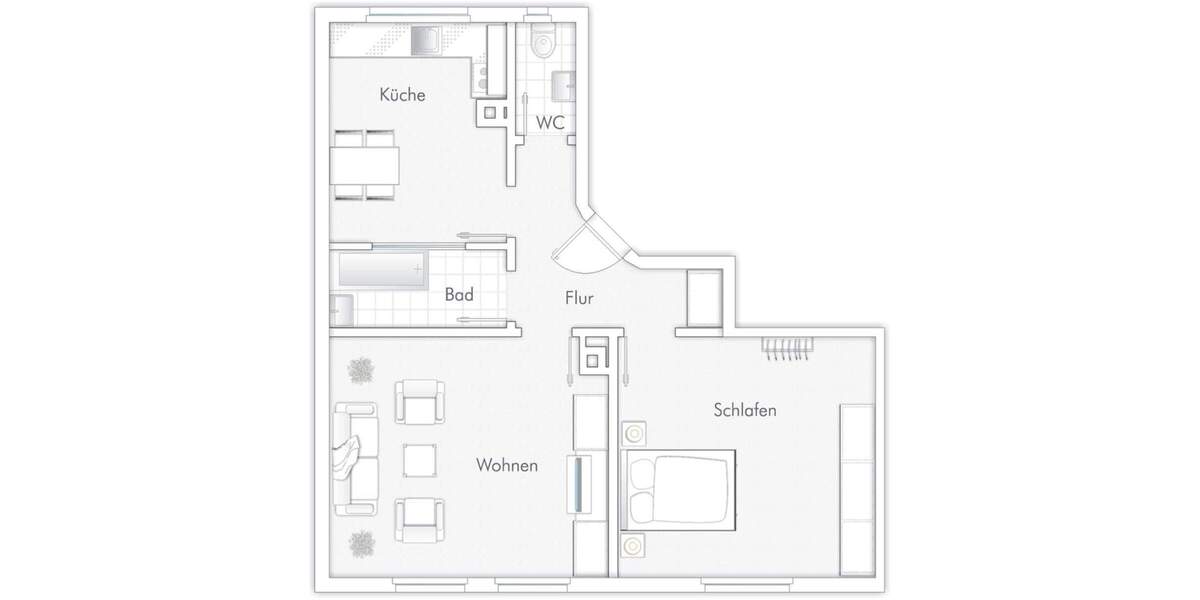 Etagenwohnung Stuttgart Ost - 2 Zimmer, 54 m&sup2;, 700&euro; | Angebot:25276902
