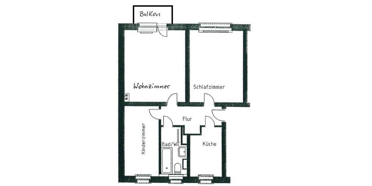 Etagenwohnung Flöha - 3 Zimmer, 60 m&sup2;, 375&euro; | Angebot:25709965