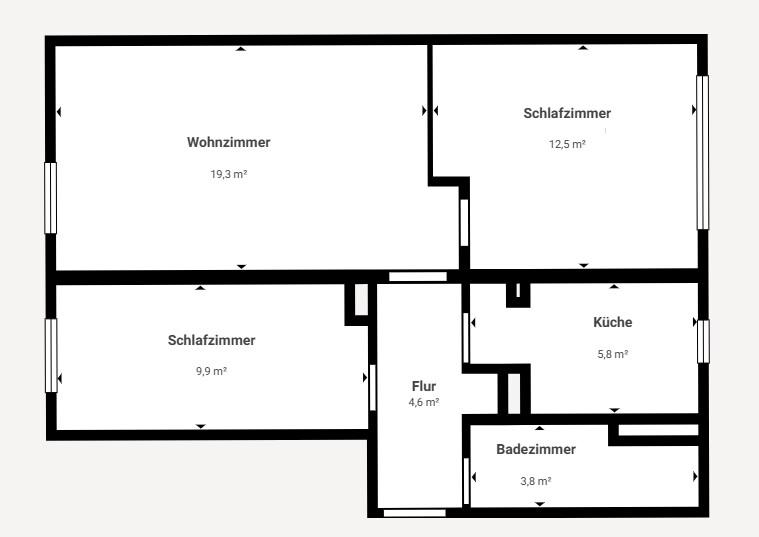 Etagenwohnung Raguhn-Jeßnitz Jeßnitz (Anhalt) - 3 Zimmer, 59 m&sup2;, 340&euro; | Angebot:26518248