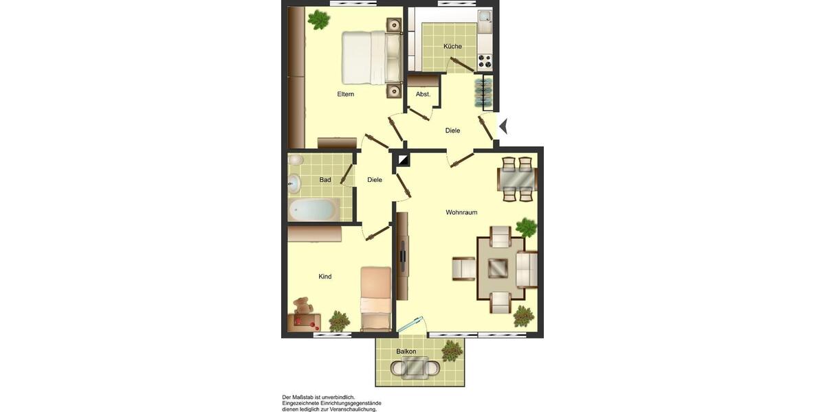 Erdgeschoßwohnung Solingen - 3 Zimmer, 71 m&sup2;, 709&euro; | Angebot:24372276