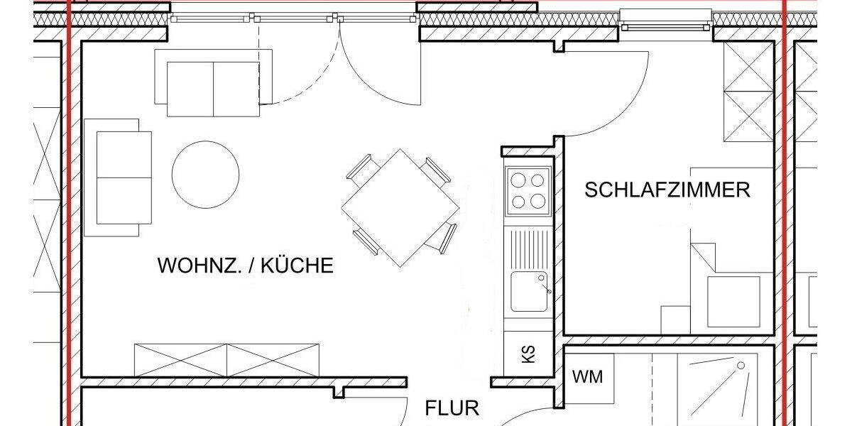 Etagenwohnung Kaltenkirchen - 1 Zimmer, 48 m&sup2;, 630&euro; | Angebot:26733388