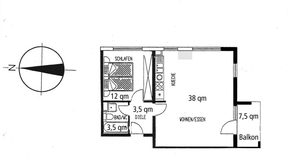 Etagenwohnung Bruchsal - 2 Zimmer, 60 m&sup2;, 700&euro; | Angebot:26562057