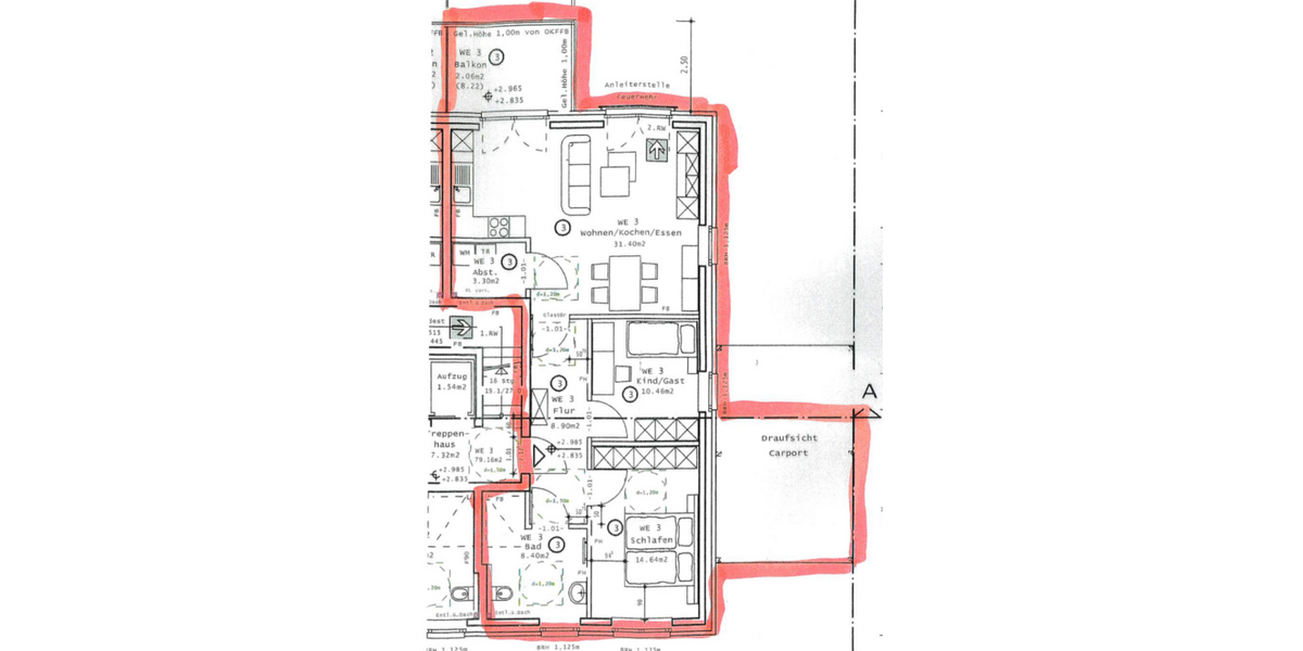 Etagenwohnung Wassenberg - 3 Zimmer, 79 m&sup2;, 948&euro; | Angebot:26974589