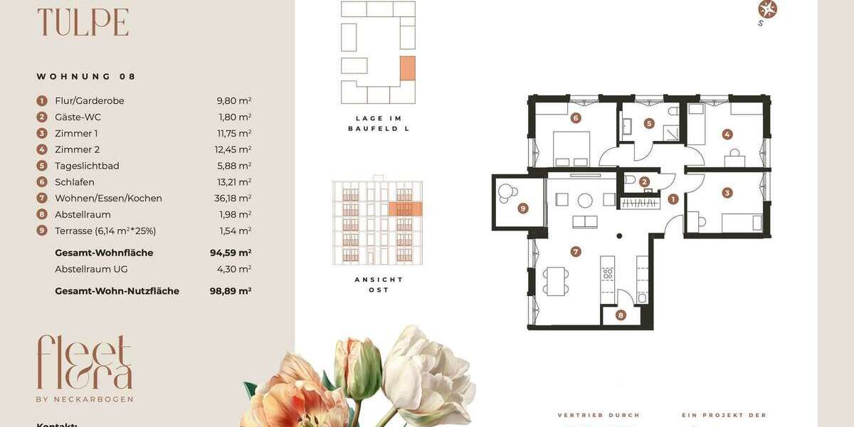 Etagenwohnung Heilbronn Kernstadt - 4 Zimmer, 95 m&sup2;, 1.750&euro; | Angebot:26762444