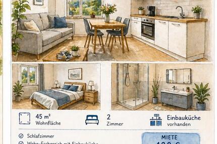 Wohnung Lennestadt - 2 Zimmer, 45 m&sup2;, 420&euro; | Angebot:26415566
