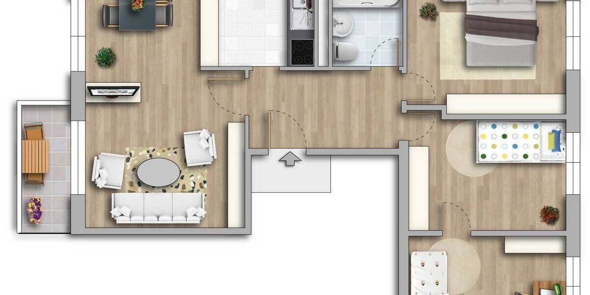 Etagenwohnung Halle (Saale) Südliche Neustadt - 4 Zimmer, 64 m&sup2;, 387&euro; | Angebot:26117926