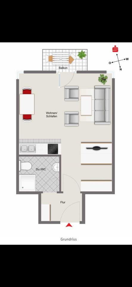 1 Zimmer Apartment mit Einbauküche