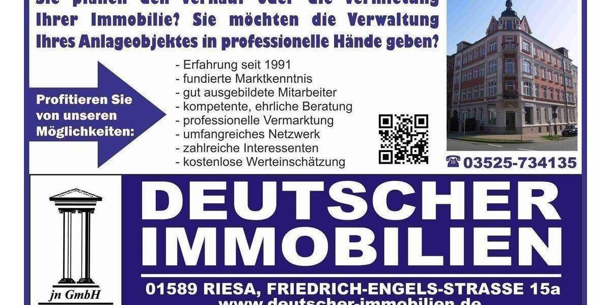 Etagenwohnung Riesa Gröba - 2 Zimmer, 64 m&sup2;, 356&euro; | Angebot:25688440