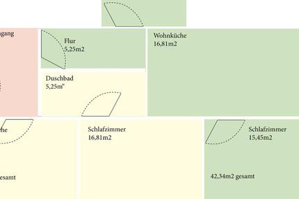 2-Zimmer Wohnung, möbeliert, Erstbezug nach Renovierung zimmer