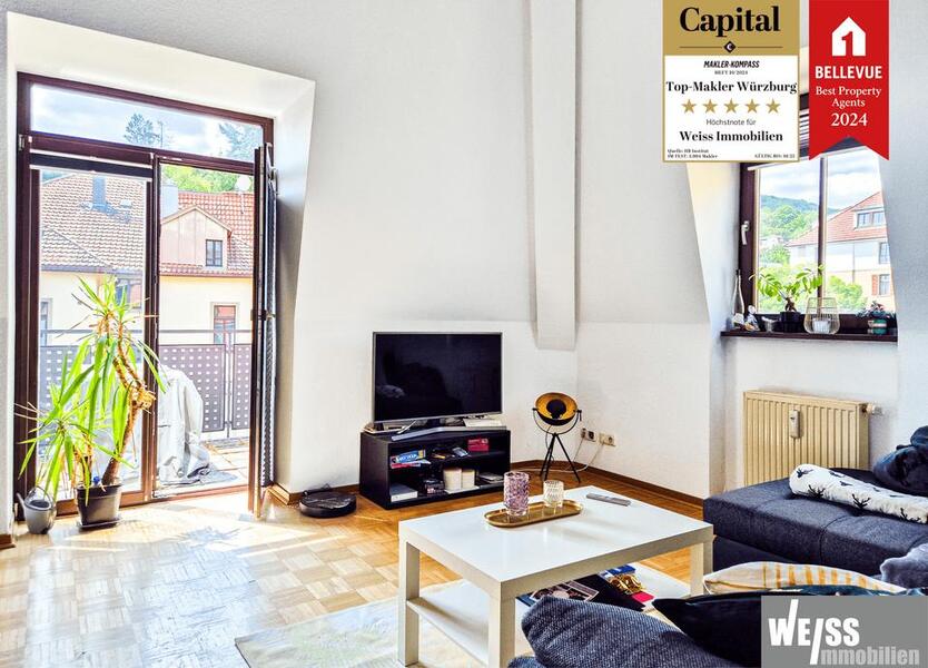2 Zimmer Maisonette-Wohnung mit Balkon und Blick auf Würzburg zimmer