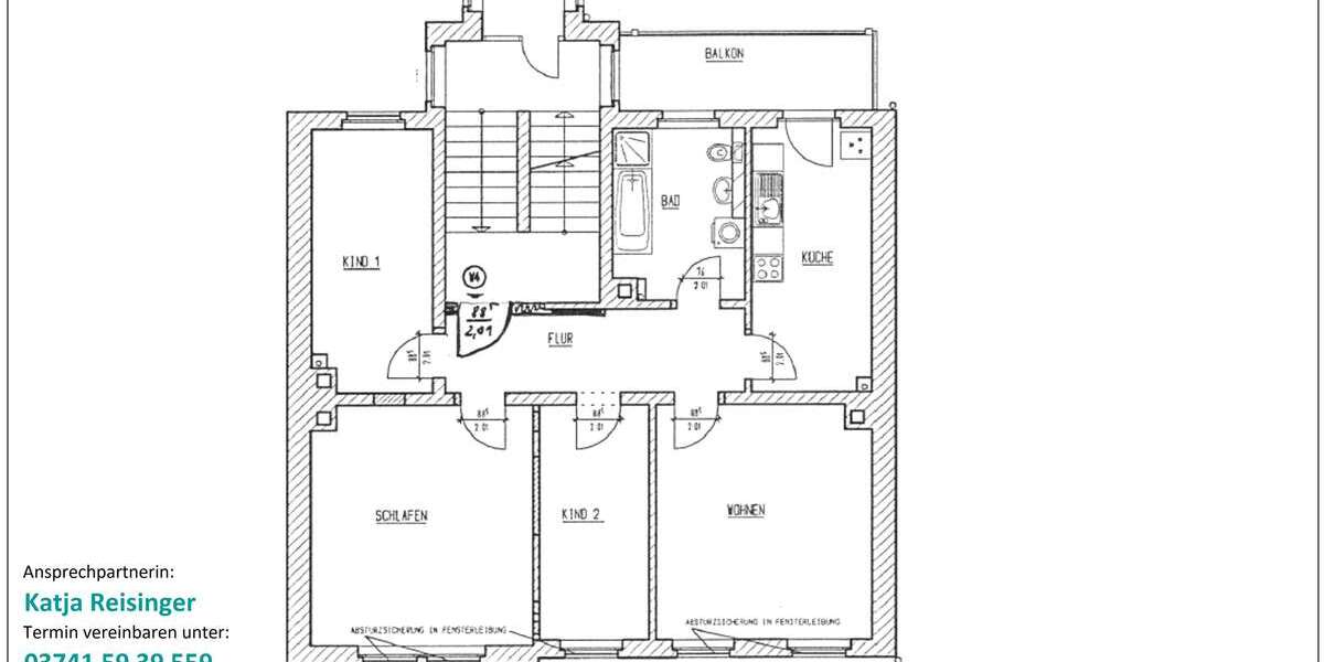 Etagenwohnung Plauen Haselbrunn - 4 Zimmer, 98 m&sup2;, 450&euro; | Angebot:27017270