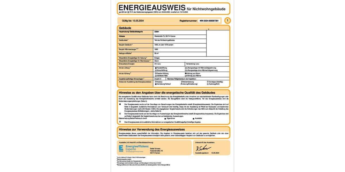 Gewerbeobjekt Kamen - 1.500&euro; | Angebot:24984180