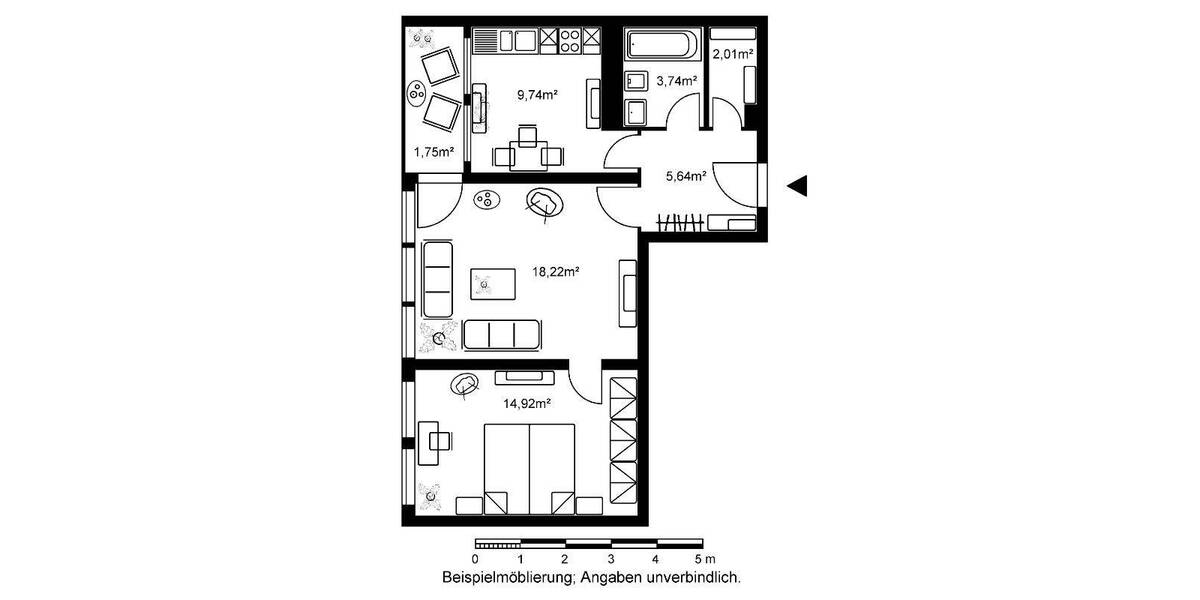 Etagenwohnung Wiesbaden Delkenheim - 2 Zimmer, 56 m&sup2;, 623&euro; | Angebot:24038234