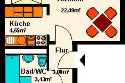 Wohnung Marienberg - 3 Zimmer, 55 m&sup2;, 302&euro; | Angebot:25154162