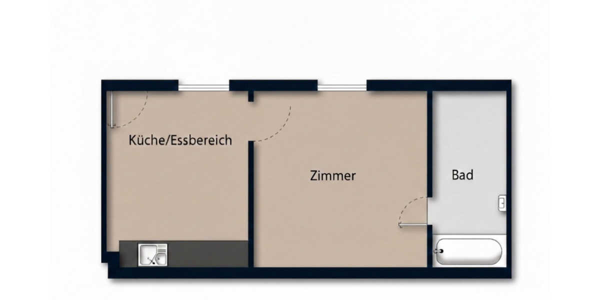 Etagenwohnung Mainz Weisenau - 2 Zimmer, 42 m&sup2;, 820&euro; | Angebot:26036691