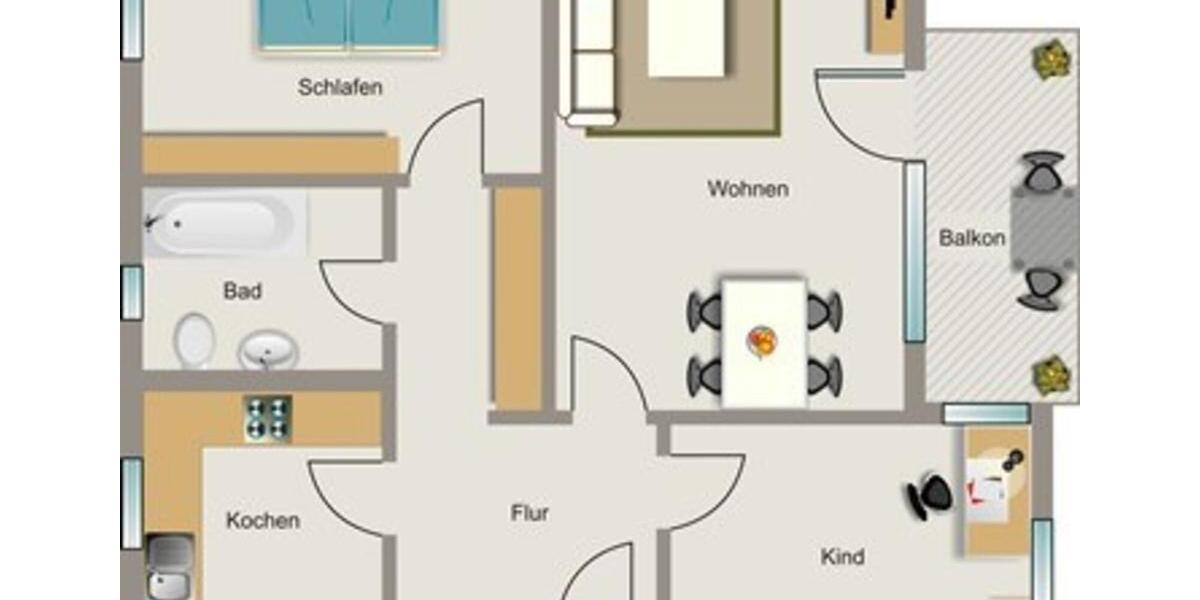 Dachgeschoßwohnung Marl - 3.5 Zimmer, 69 m&sup2;, 396&euro; | Angebot:24620526