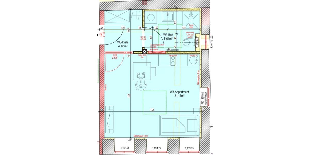 Erdgeschoßwohnung Nördlingen - 1 Zimmer, 31 m&sup2;, 449&euro; | Angebot:26535711