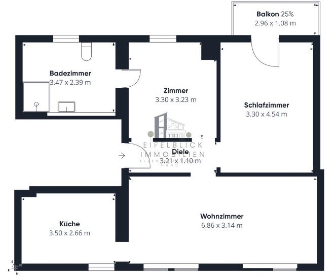 Etagenwohnung Gerolstein - 3 Zimmer, 69 m&sup2;, 700&euro; | Angebot:26015430