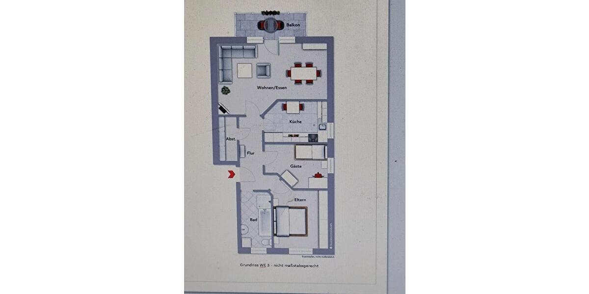 Etagenwohnung Hatten - 3 Zimmer, 79 m&sup2;, 900&euro; | Angebot:26019362