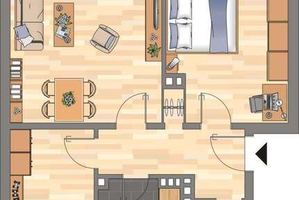 Wohnung Wilhelmshaven Neuengroden - 3 Zimmer, 62 m&sup2;, 409&euro; | Angebot:27098380