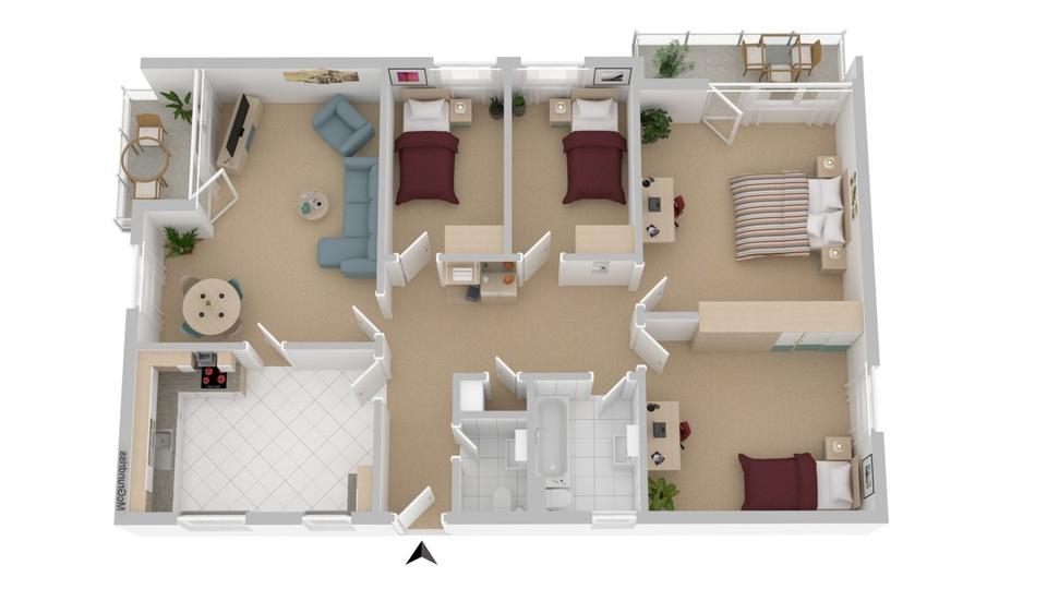 Etagenwohnung Bad Fallingbostel - 5 Zimmer, 107 m&sup2;, 750&euro; | Angebot:24728114