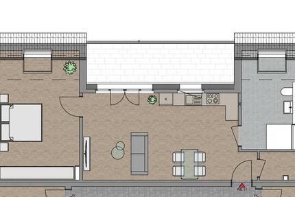 Exkusive 2 Zimmer Dachgeschoss-Wohnung zur Miete-Erstbezug 2 zimmer