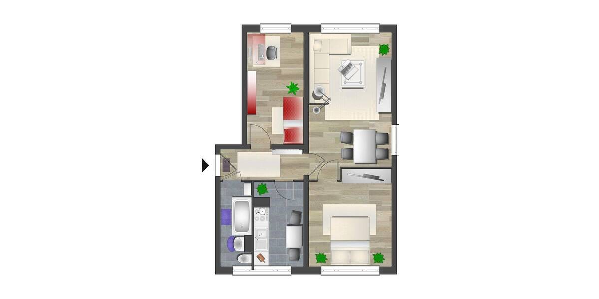 Etagenwohnung Chemnitz Kapellenberg - 3 Zimmer, 56 m&sup2;, 290&euro; | Angebot:26842194