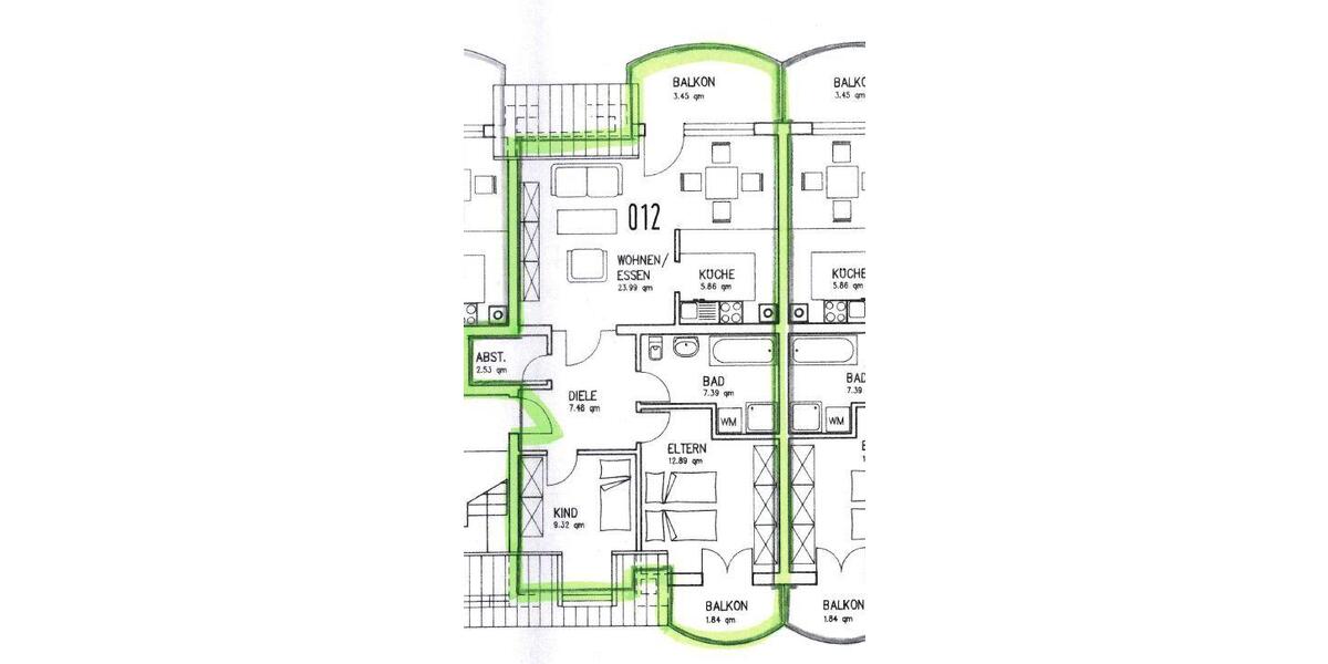 Dachgeschoßwohnung Grenzach-Wyhlen Wyhlen - 3 Zimmer, 73 m&sup2;, 745&euro; | Angebot:24934902