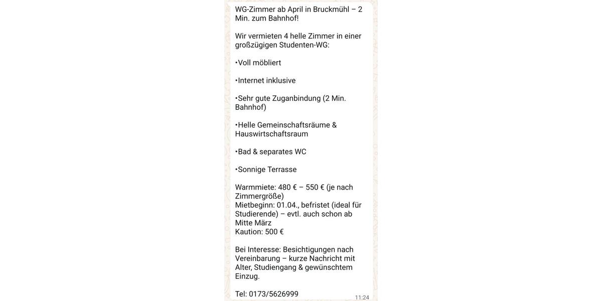 Erdgeschoßwohnung Bruckmühl - 6 Zimmer, 125 m&sup2;, 500&euro; | Angebot:25179967