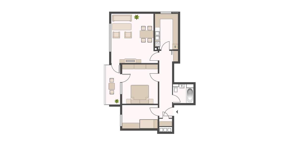 Etagenwohnung Baunatal Altenbauna - 3 Zimmer, 70 m&sup2;, 600&euro; | Angebot:25070532