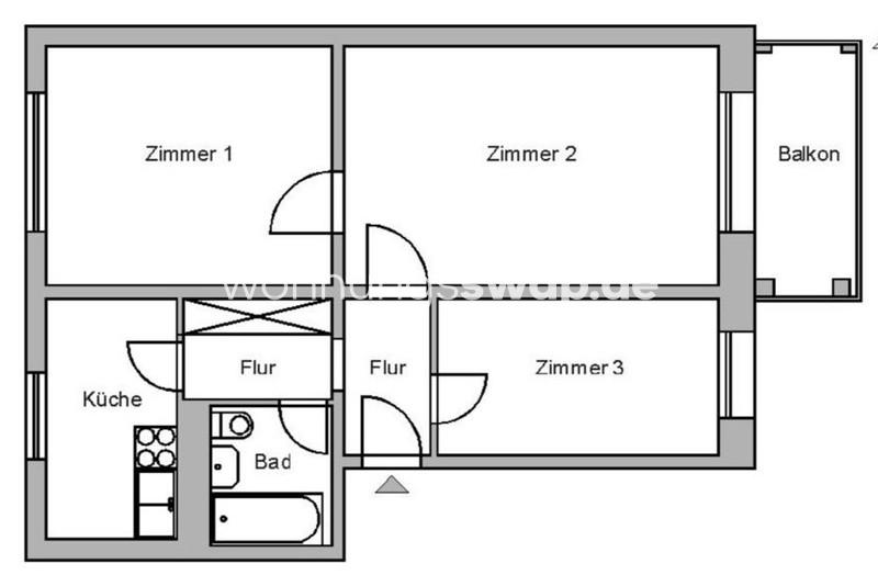 Etagenwohnung Berlin Mitte - 3 Zimmer, 56 m&sup2;, 391&euro; | Angebot:24537252