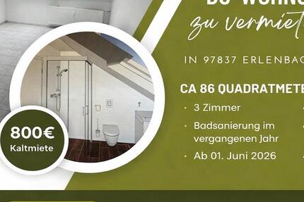 Wohnung Erlenbach bei Marktheidenfeld - 3 Zimmer, 86 m&sup2;, 750&euro; | Angebot:25321405